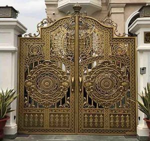 Cổng nhôm đúc màu đồng cổ đẹp: tư vấn chọn mua từ chuyên gia