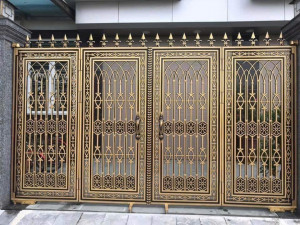 Cổng nhôm đúc Hình Học Thanh Lịch